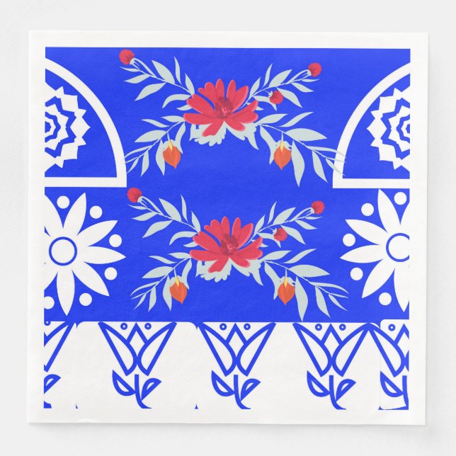 Guardanapo De Papel De Jantar Snowball Florah Napkin Design (Frente)