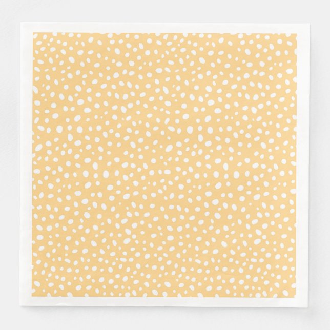 Guardanapo De Papel De Jantar Soft Yellow Uneven Dots Graphic Design (Frente)