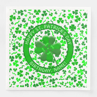 Guardanapo De Papel De Jantar St Patrick's Day Birthday Shamrocks Personalized