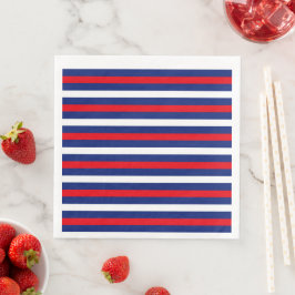 GUARDANAPO DE PAPEL DE JANTAR STRIPES AZUIS VERMELHOS PATRIÓTICOS