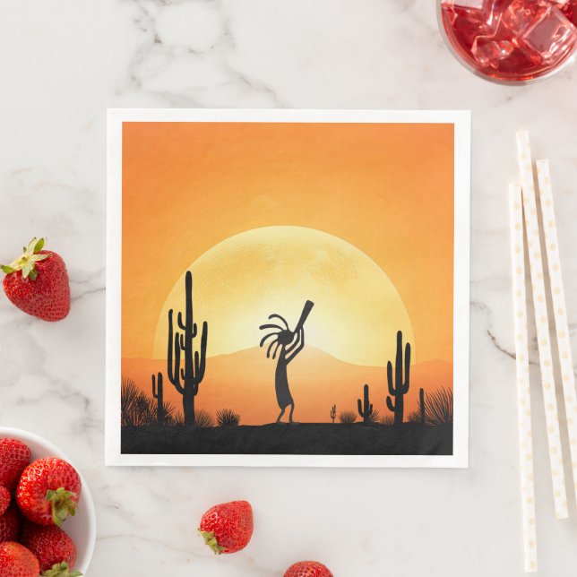 Guardanapo De Papel De Jantar Sudoeste do Deserto Indiano Kokopelli (Insitu)