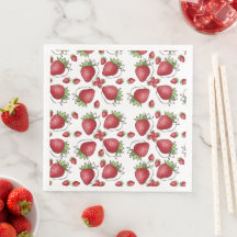Summer Strawberry Paper Napkins
