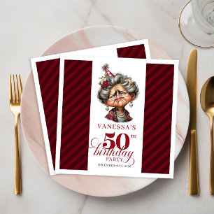 Guardanapo De Papel De Jantar Suprimentos para Festa de 50 Anos de Idade Dona de