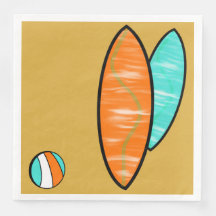 Surfer Birthday Paper Janta Napkins #2