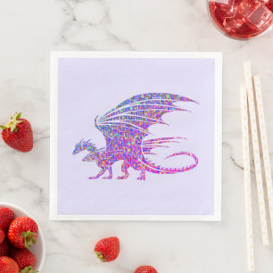 Guardanapo De Papel De Jantar Surpreendente Dragão Mosaico