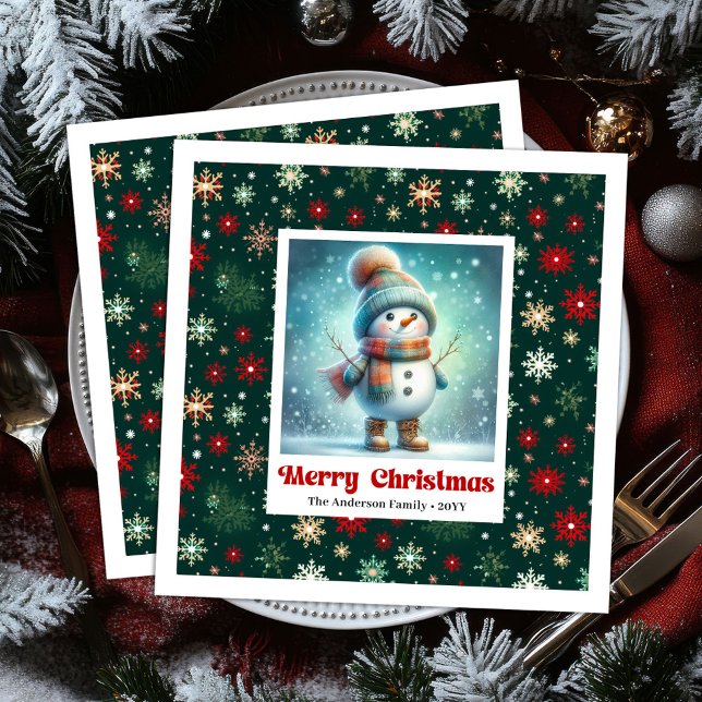 Guardanapo De Papel De Jantar Sweet Christmas Snowman Napkins Personalized Kids  (Sweet Christmas Snowman Napkins Personalized Kids Style Art

)