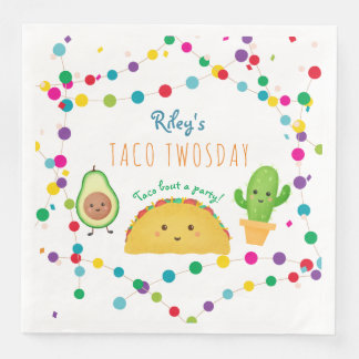 Guardanapo De Papel De Jantar Taco TWOSDAY 2º tema da festa do segundo aniversár