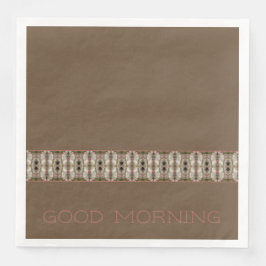 Guardanapo De Papel De Jantar Taupe E Rosa