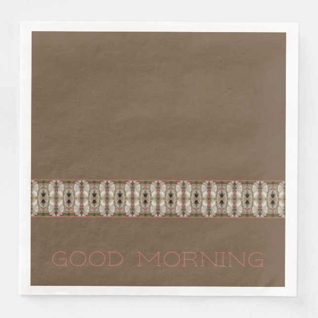 Guardanapo De Papel De Jantar Taupe E Rosa (Frente)