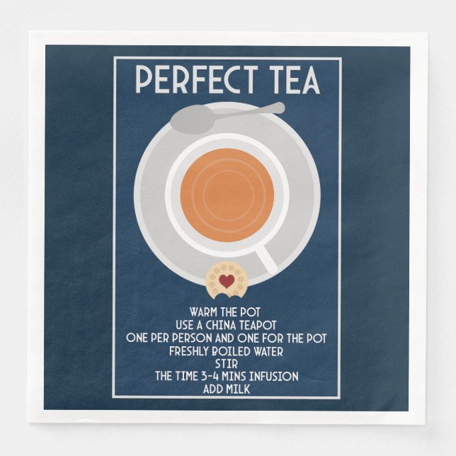 Guardanapo De Papel De Jantar Tea Wall Art Poster Impressão (Frente)
