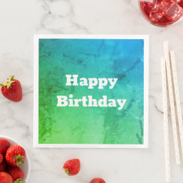 Guardanapo De Papel De Jantar Teal e Green Birthday Event Napkins