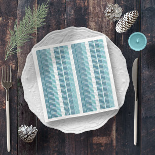 Guardanapo De Papel De Jantar Teal Pinstripe Natal Pattern#28 ID1009
