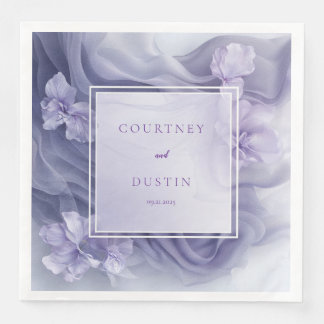 Guardanapo De Papel De Jantar Tecido Luxuoso Leve Lilás Lavanda Casamento