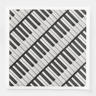 Guardanapo De Papel De Jantar Teclas de Piano Preto e Branco