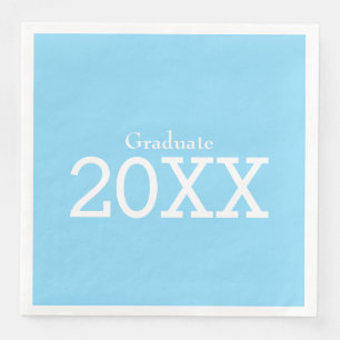 Guardanapo De Papel De Jantar Tema de Graduação Papel Azul Claro Nápoles