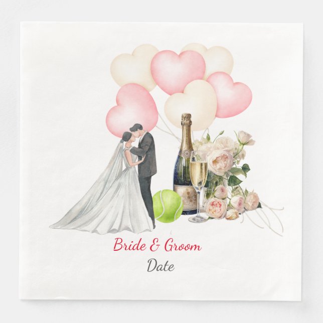 Guardanapo De Papel De Jantar Tênis Casamento temático (Frente)