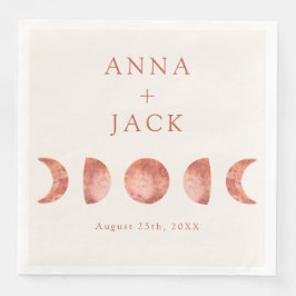 Guardanapo De Papel De Jantar Terracotta Moon Phase WedJanto Napkins