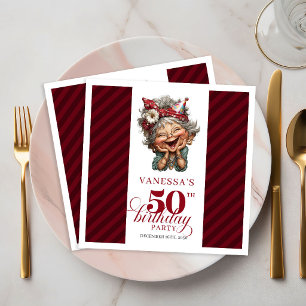 Guardanapo De Papel De Jantar Toalhas de festa de aniversário de 50 anos de senh