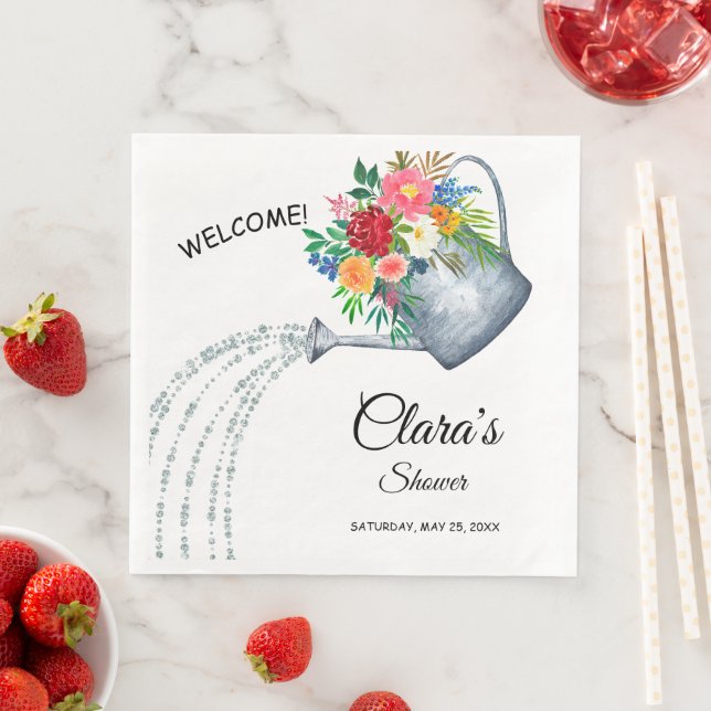Guardanapo De Papel De Jantar Toalhetes de banho personalizados com regador flor (Insitu)