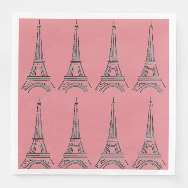 Guardanapo De Papel De Jantar Toalhetes de festa temática Torre Eiffel Paris Fra (Frente)