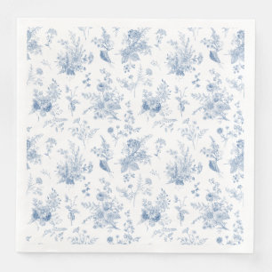 Guardanapo De Papel De Jantar Toile De Jouy Azul Vintage Floral Chinoiserie
