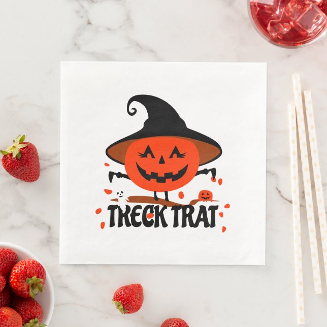 Guardanapo De Papel De Jantar Treck Trat Pumpkin sorrindo (Insitu)