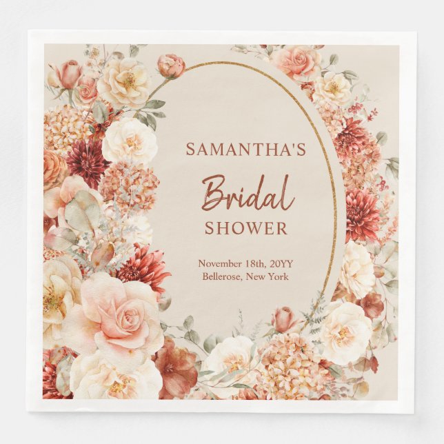 Guardanapo De Papel De Jantar Trendy cobre-blush e burgundy (Frente)