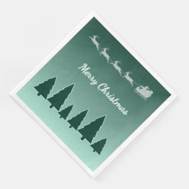Guardanapo De Papel De Jantar Treno de Natal Evergreen Verde Brilhante