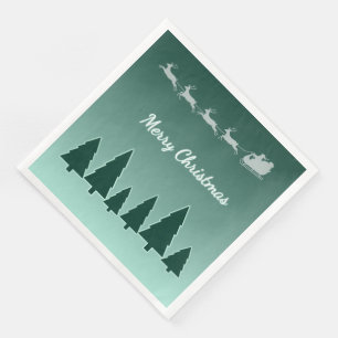 Guardanapo De Papel De Jantar Treno de Natal Evergreen Verde Brilhante