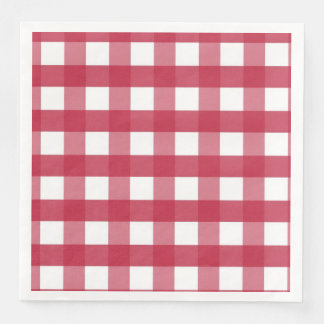 Guardanapo De Papel De Jantar Trivet de Gingham Vermelho e Branco