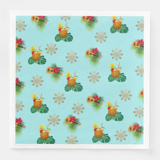 Guardanapo De Papel De Jantar Tropica - Aqua (Frente)