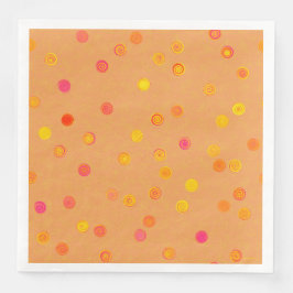 Guardanapo De Papel De Jantar Twisty Polka Dot Spiral Orange Paper Party Napkins