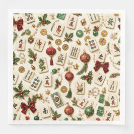 Guardanapo De Papel De Jantar Um Natal de Mahjong 