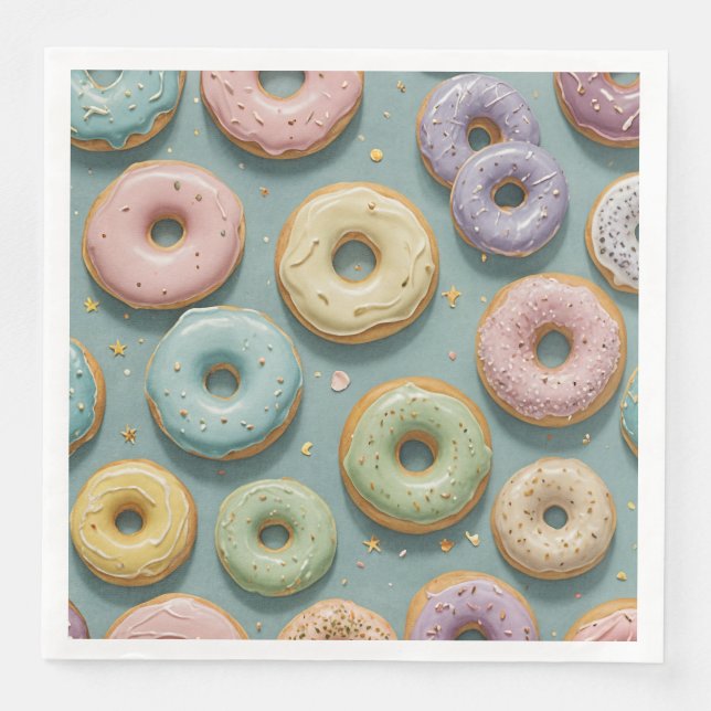 Guardanapo De Papel De Jantar Um Sonho Caprichoso de Donuts Pastel (Frente)