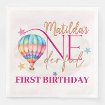 Urso em um Balão Festa Padrão Napkins