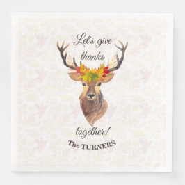 Guardanapo De Papel De Jantar Vamos de Deer Fall dá Obrigados juntos Ação de Gra