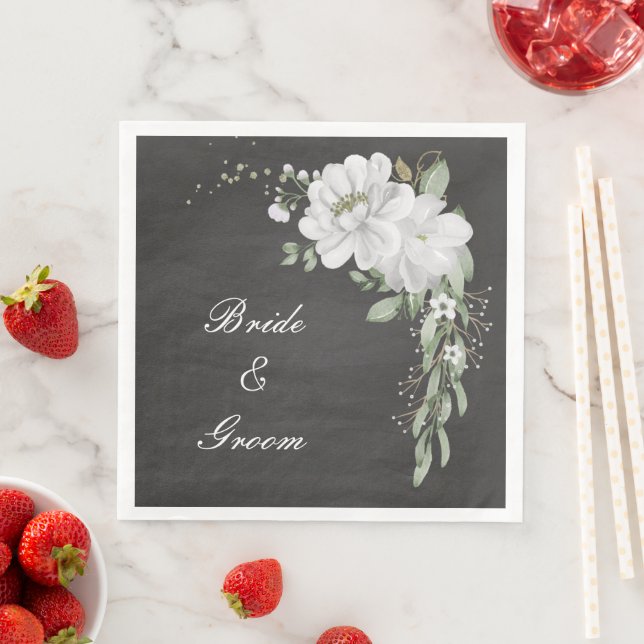 Guardanapo De Papel De Jantar verde-flor-branca (Insitu)