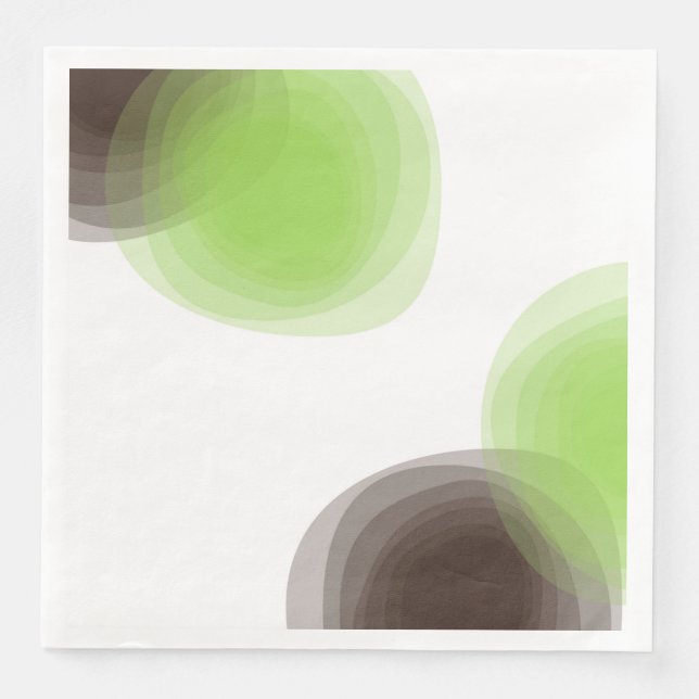Guardanapo De Papel De Jantar Verde, moderno, simples, abstrato gráfico de flore (Frente)
