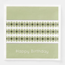 Guardanapo De Papel De Jantar Verde-Piscadeira E Branco
