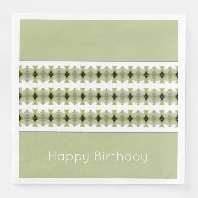 Guardanapo De Papel De Jantar Verde-Piscadeira E Branco (Frente)