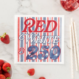 Guardanapo De Papel De Jantar Vermelho Branco & 250