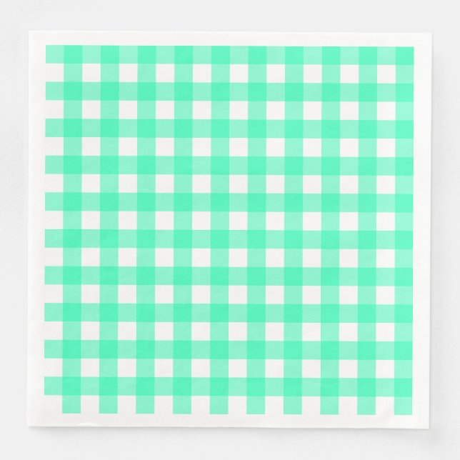 Guardanapo De Papel De Jantar Vichy Bleu Turquoise (Frente)
