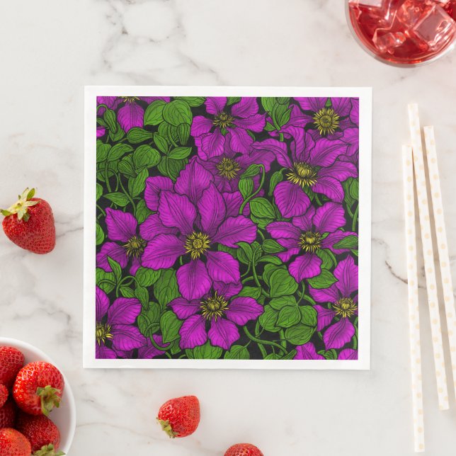 Guardanapo De Papel De Jantar videira Clematis rosa (Insitu)