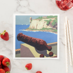 Guardanapo De Papel De Jantar Visite a Fortaleza El Morro, Porto Rico, San Juan 