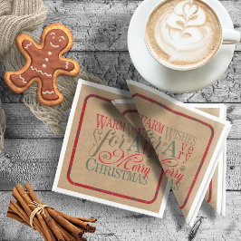 Guardanapo De Papel De Jantar Warm Wish Kraft & Tartan Red/Green ID589