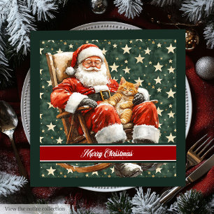 Guardanapo De Papel De Jantar Watercolor Papai Noel Felry Christmas Napkins