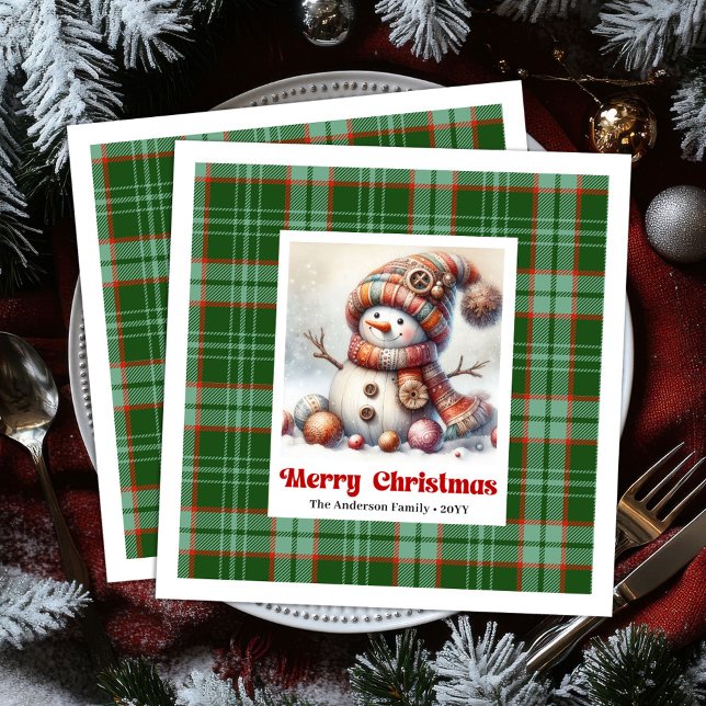 Guardanapo De Papel De Jantar Whimsical Fun Christmas Snowman Editable Napkins  (Whimsical Fun Christmas Snowman Editable Napkins )