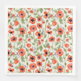 Guardanapo De Papel De Jantar Whimsical Oriental Poppy Patterno