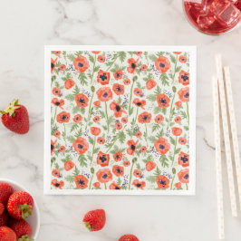 Guardanapo De Papel De Jantar Whimsical Oriental Poppy Patterno