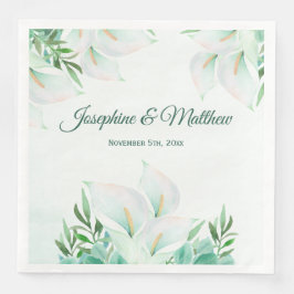 Guardanapo De Papel De Jantar White Calla Lily Floral Wedkins